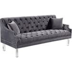 Roxy Grey Velvet Tufted Sofa Roxy_Sofa_Grey by Meridian Furniture