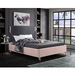 Ghost Acrylic and Pink Velvet Upholstered Bed-3