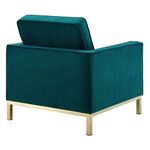 Loft Modern Teal Velvet and Gold Legs Tufted Chair EEI-3393-GLD-TEA by Modway 3