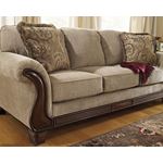 Lanett Barley Fabric Sofa with Wood Trim 44900-3