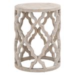 Clover Round Smoke Grey Elm End Table By Orient Express