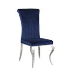 Carone Upholstered Side Chair Blue And Chrome 105077 - Set of 4 By Coaster