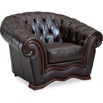 262 Classic Brown Italian Leather Chair 262 By ESF Furniture