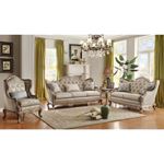 Florentina Dusky Taupe Faux Silk Love Seat 8412-2 by Homelegance in set