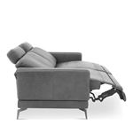 Italian U115 Grey Leather Sofa by Chateau Dax Side
