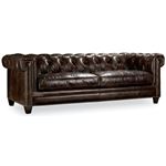 Chester Tufted Natchez Brown Leather Stationary Sofa SS195-03-089 By Hooker Furniture