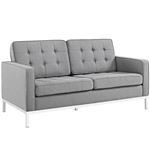 Loft Modern Light Grey Fabric Tufted Love Seat EEI-2051-LGR by Modway