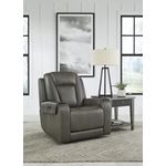 Card Player Smoke Faux Leather Power Recliner 1-3