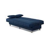 London Armless Sofa Bed in Blue Open