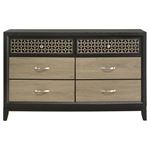 Valencia Black and Light Brown 6 Drawer Dresser-3