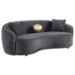 Brookside Dark Grey Velvet Curved Sofa 504844 By Coaster