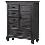 Franco Weathered Sage 5 Drawer Man?s Chest Door Chest 205738 By Coaster