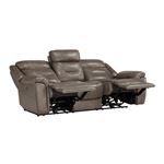 Kennett Taupe Leather Power Reclining Sofa 9528-3