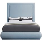Brooke Light Blue Linen Textured Fabric Bed-3
