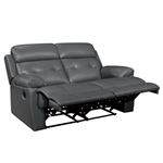 Lambent Dark Grey Leather Reclining Loveseat 95-3