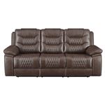 Flamenco Brown Reclining Sofa Tufted Upholstery 610201 By Coaster
