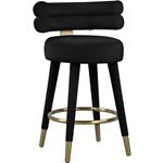 Fitzroy Black Velvet Counter Stool - Set of 2 By Meridian Furniture