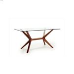 Greenwich 59" Glass Top Table With Walnut Base by Aeon Furniture