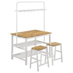 Edgeworth White 3 Piece Kitchen Island Counter Height Table Set 122246-S3