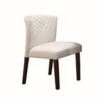 Nelina White Diamond Stitch Upholstered Dining Side Chair 5581S