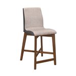 Light Grey and Walnut Mid Century Upholstered Counter Stool 106599 - Set of 2 By Coaster