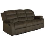 Rodman Olive Brown Pillow Top Arm Recliner Sofa 601881 By Coaster