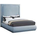 Brooke Light Blue Linen Textured Fabric Bed By Meridian Furniture