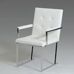 Click Modern White Leatherette  Arm Chair - Set of