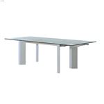 Torino High Gloss White Lacquer Tempered Glass Dining Table 1