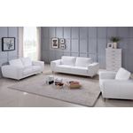 Julie Modern White Leather Loveseat set