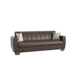 Barato Brown Leatherette Convertible Sofa Bed with Storage By Ottomanson