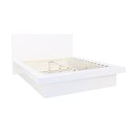Jessica White Platform Bed with Rail Seating 202990 by Coaster