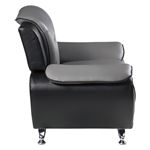 Matteo Modern Grey and Black Leatherette Chair-3