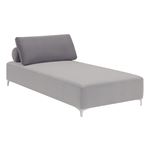 Grey Velvet Accent Chaise With Removable Pillow 509060 By Coaster