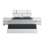 Pisa High Gloss White Lacquer Queen Bed - 2