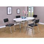 Retro Oval White and Chrome Dining Table 2065 with red