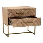 Mosaic 2 Drawer Night Stand in Stone Wash Open