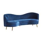 Sophia Blue Velvet and Gold Camel Back Sofa 506861 By Coaster