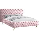 Delano Pink Velvet Tufted Upholstered Bed By Meridian Furniture