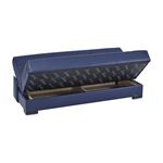 Soho Blue Leatherette Convertible Sofa Bed with-2