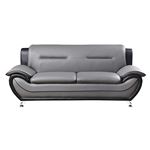 Matteo Modern Grey and Black Leatherette Sofa 9419 By Homelegance