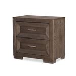 Facets 2 Drawer Night Stand with USB in Mink with Silver Undertones By Legacy Classic