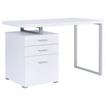 Brennan 47 inch Modern White 3 Drawer Office Desk 800325 By Coaster