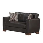 Barato Brown Leatherette Convertible Loveseat with Storage By Ottomanson