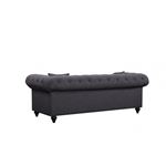 Chesterfield Grey Linen Tufted Love Seat Chesterfield_Loveseat_Grey by Meridian Furniture 3