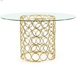 Opal Gold Stainless Steel and Glass Round Dining Table