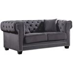 Bowery Grey Velvet Tufted Love Seat Bowery_Loveseat_Grey by Meridian Furniture