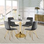 Tulip 36 Inch Round Faux Marble Dining Table - G-3