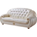 Giza Tufted Ivory Leather Sofa By ESF Furniture