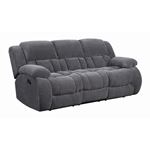 Weissman Charcoal Plush Pillow Top Arm Reclining Sofa 601921 By Coaster